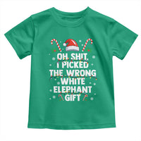 Funny Oh Shit I Picked The Wrong White Elephant Gift Toddler T Shirt Christmas Gift Exchange Santa Hat - Wonder Print Shop