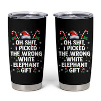 Funny Oh Shit I Picked The Wrong White Elephant Gift Tumbler Cup Christmas Gift Exchange Santa Hat - Wonder Print Shop