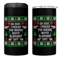 Funny Oh Shit I Picked The Wrong White Elephant Gift 4 in 1 Can Cooler Tumbler Christmas Gift Exchange - Wonder Print Shop
