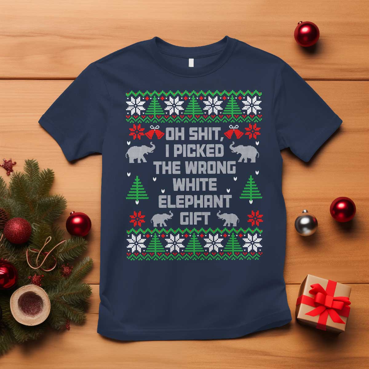 Funny Oh Shit I Picked The Wrong White Elephant Gift T Shirt Christmas Gift Exchange - Wonder Print Shop