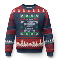 Funny Oh Shit I Picked The Wrong White Elephant Gift Ugly Christmas Sweater Xmas Gift Exchange - Wonder Print Shop