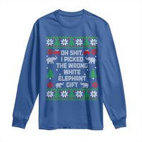 Funny Oh Shit I Picked The Wrong White Elephant Gift Long Sleeve Shirt Christmas Gift Exchange - Wonder Print Shop