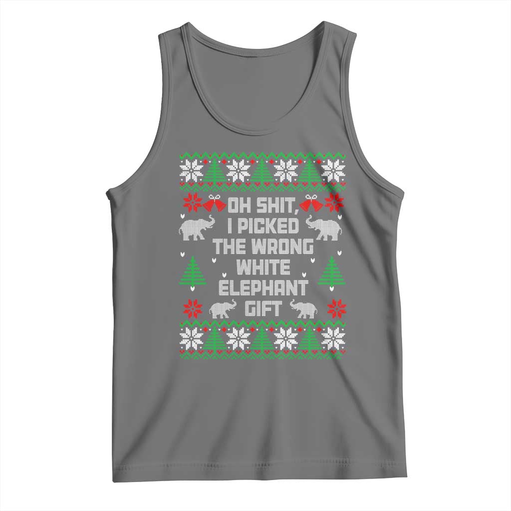 Funny Oh Shit I Picked The Wrong White Elephant Gift Tank Top Christmas Gift Exchange - Wonder Print Shop