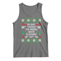 Funny Oh Shit I Picked The Wrong White Elephant Gift Tank Top Christmas Gift Exchange - Wonder Print Shop