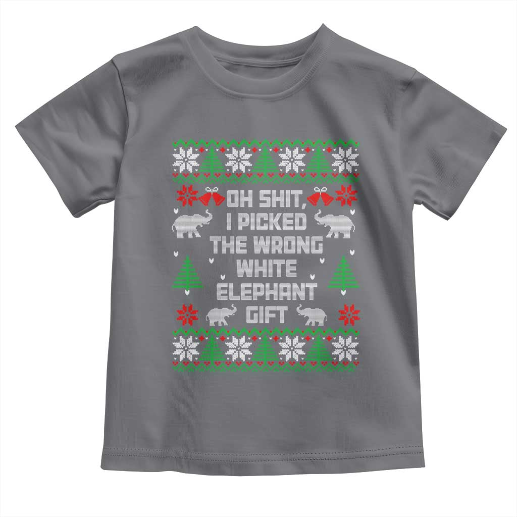 Funny Oh Shit I Picked The Wrong White Elephant Gift Toddler T Shirt Christmas Gift Exchange - Wonder Print Shop