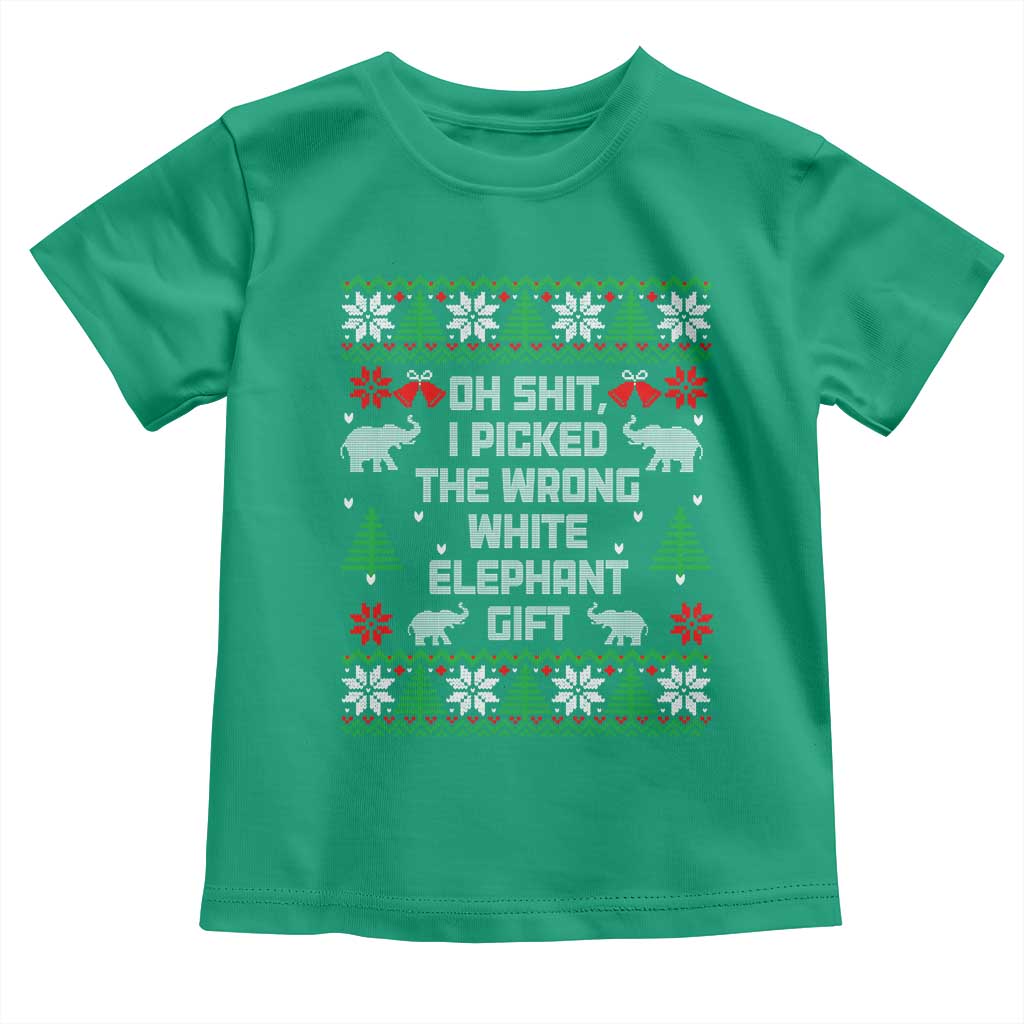 Funny Oh Shit I Picked The Wrong White Elephant Gift Toddler T Shirt Christmas Gift Exchange - Wonder Print Shop