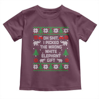 Funny Oh Shit I Picked The Wrong White Elephant Gift Toddler T Shirt Christmas Gift Exchange - Wonder Print Shop
