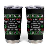 Funny Oh Shit I Picked The Wrong White Elephant Gift Tumbler Cup Christmas Gift Exchange - Wonder Print Shop