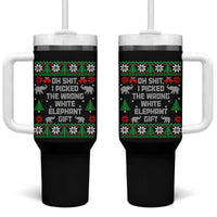 Funny Oh Shit I Picked The Wrong White Elephant Gift Tumbler With Handle Christmas Gift Exchange - Wonder Print Shop