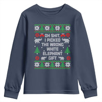 Funny Oh Shit I Picked The Wrong White Elephant Gift Youth Sweatshirt Christmas Gift Exchange - Wonder Print Shop