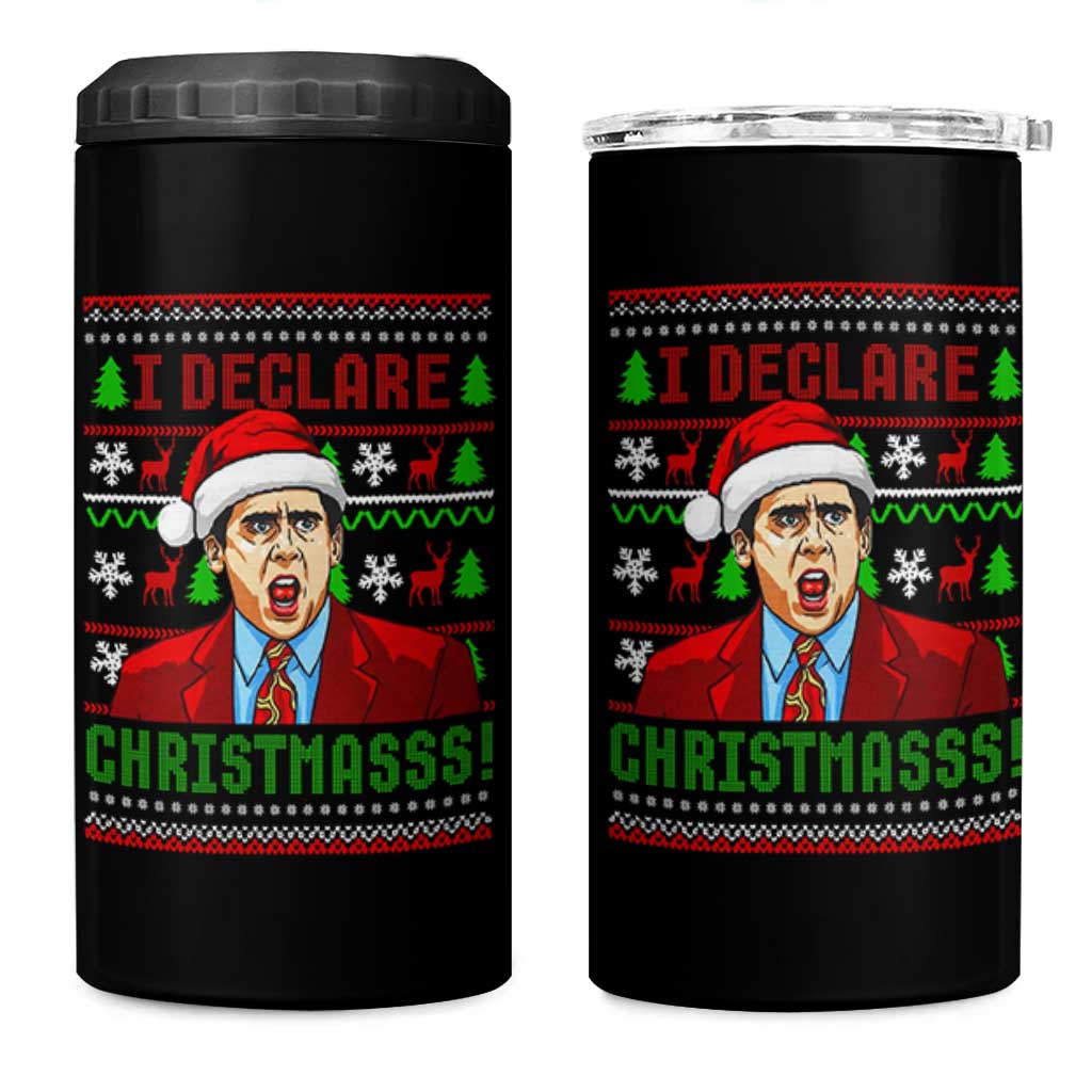 Funny I Declare Christmas 4 in 1 Can Cooler Tumbler Funny Christmas Office Holiday Meme - Wonder Print Shop