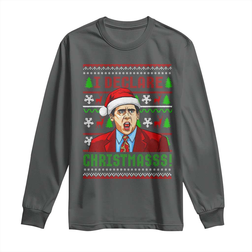 Funny I Declare Christmas Long Sleeve Shirt Funny Christmas Office Holiday Meme - Wonder Print Shop