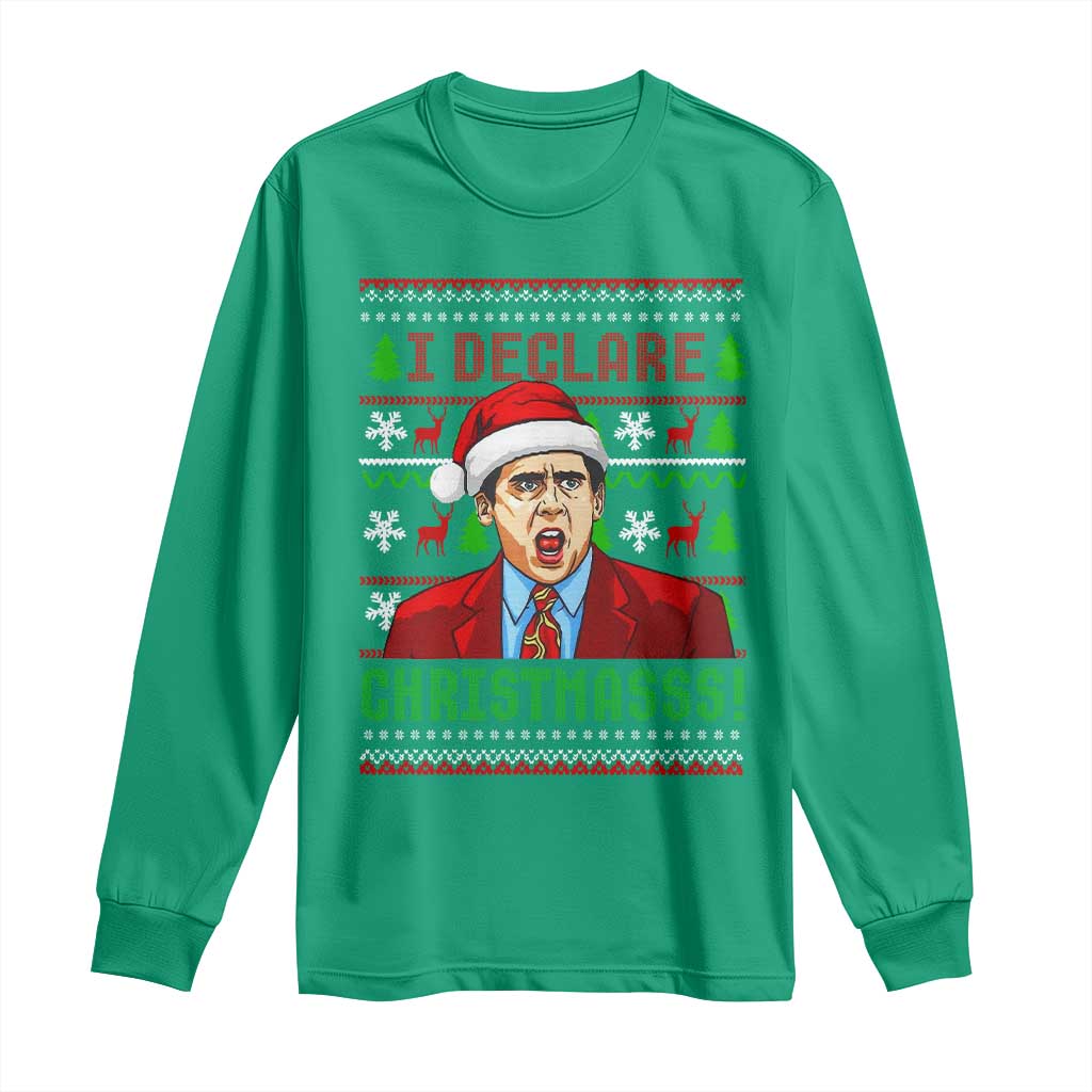 Funny I Declare Christmas Long Sleeve Shirt Funny Christmas Office Holiday Meme - Wonder Print Shop