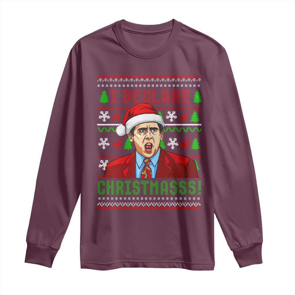 Funny I Declare Christmas Long Sleeve Shirt Funny Christmas Office Holiday Meme - Wonder Print Shop