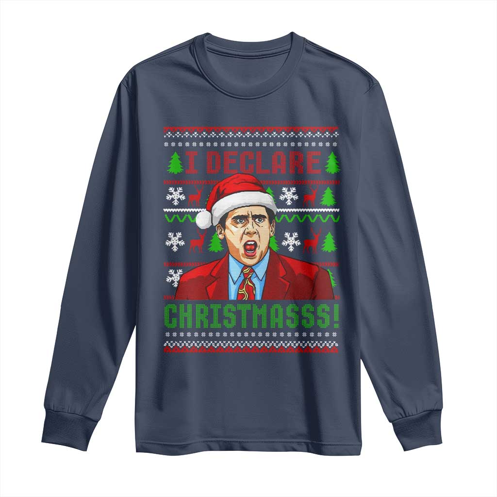 Funny I Declare Christmas Long Sleeve Shirt Funny Christmas Office Holiday Meme - Wonder Print Shop