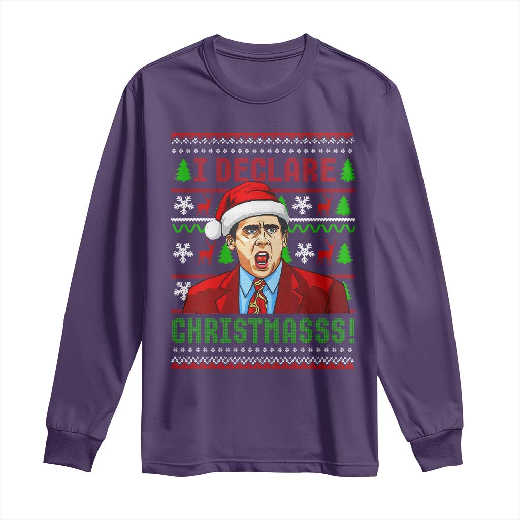 Funny I Declare Christmas Long Sleeve Shirt Funny Christmas Office Holiday Meme - Wonder Print Shop