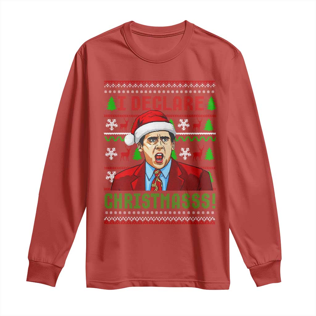 Funny I Declare Christmas Long Sleeve Shirt Funny Christmas Office Holiday Meme - Wonder Print Shop