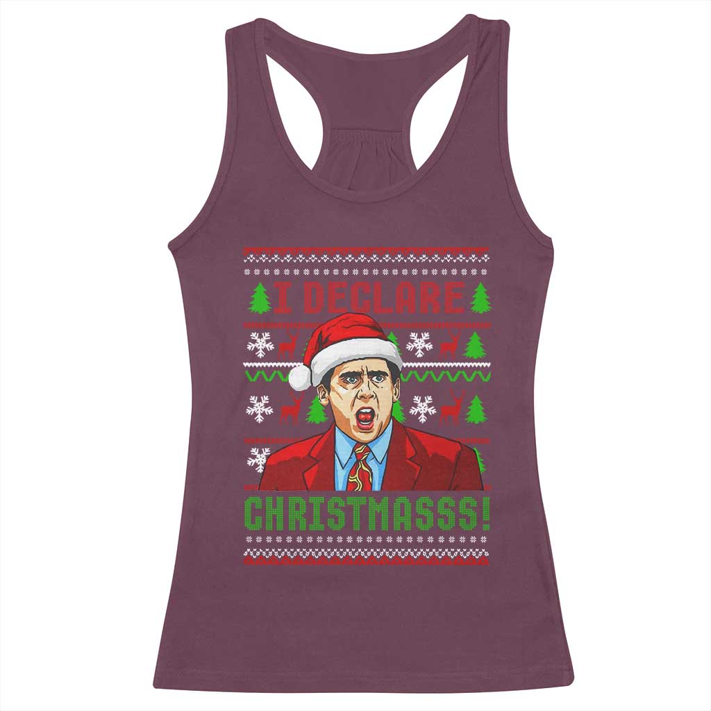 Funny I Declare Christmas Racerback Tank Top Funny Christmas Office Holiday Meme - Wonder Print Shop