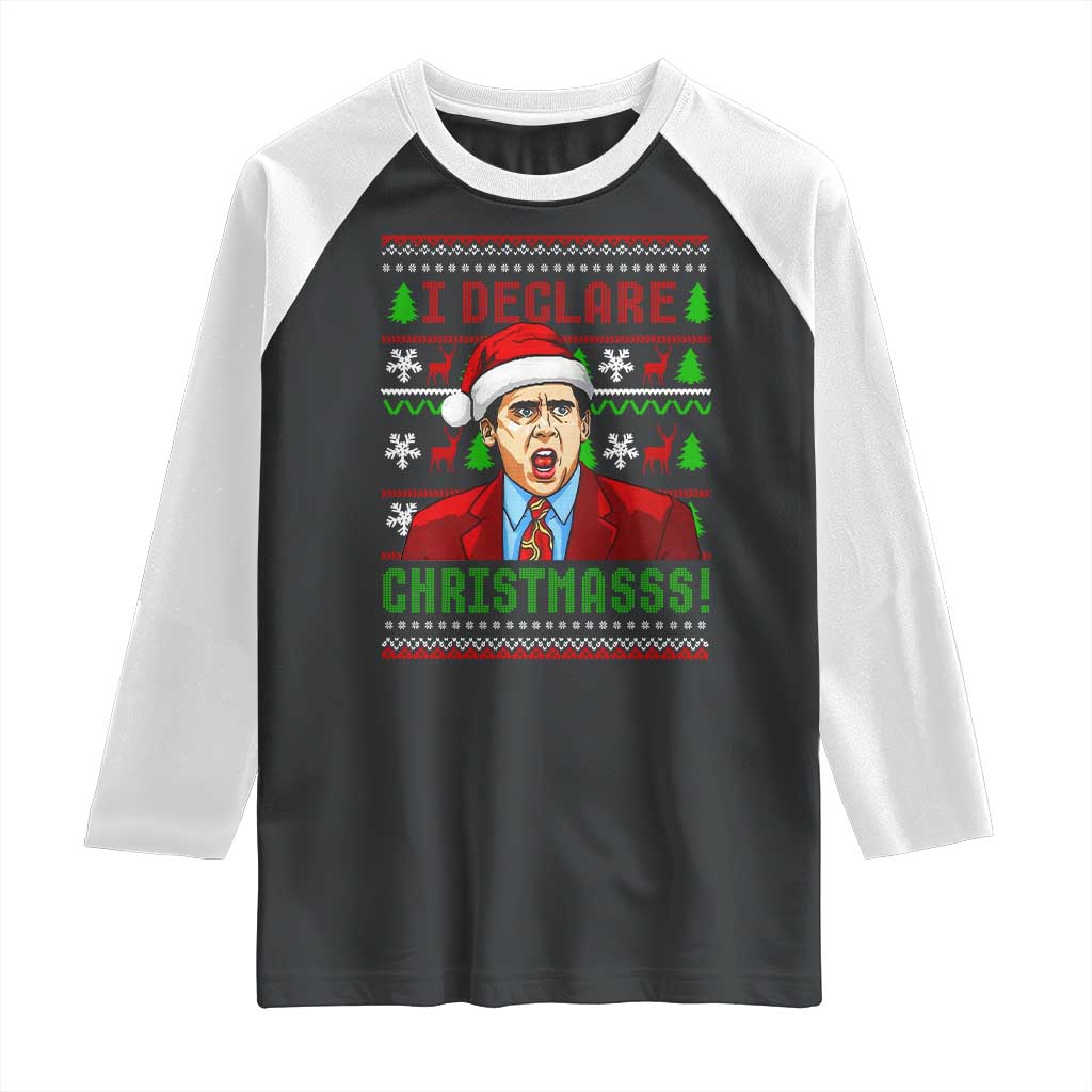 Funny I Declare Christmas Raglan Shirt Funny Christmas Office Holiday Meme - Wonder Print Shop