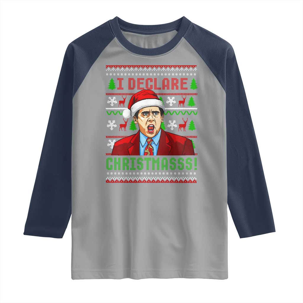 Funny I Declare Christmas Raglan Shirt Funny Christmas Office Holiday Meme - Wonder Print Shop