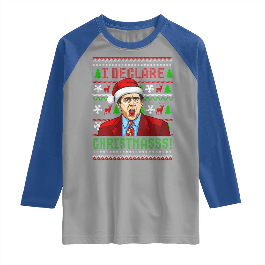Funny I Declare Christmas Raglan Shirt Funny Christmas Office Holiday Meme - Wonder Print Shop