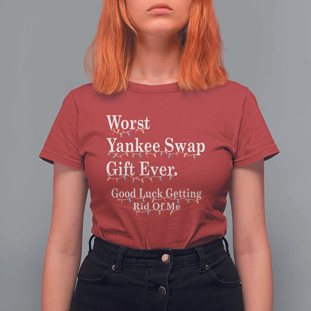 Worst Yankee Swap Gift Ever Good Luck Getting Rid Of Me T Shirt For Women Christmas Gift Exchange - Wonder Print Shop