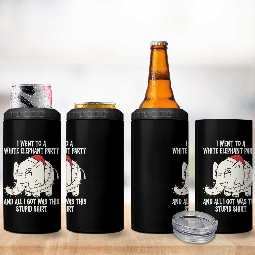 Funny I Went To A White Elephant Party And All I Got Was This Stupid 4 in 1 Can Cooler Tumbler - Wonder Print Shop