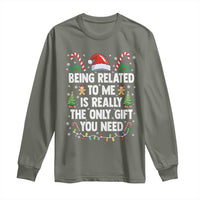 Funny Christmas Being Related To Me is Really The Only Gift You Need Long Sleeve Shirt - Wonder Print Shop
