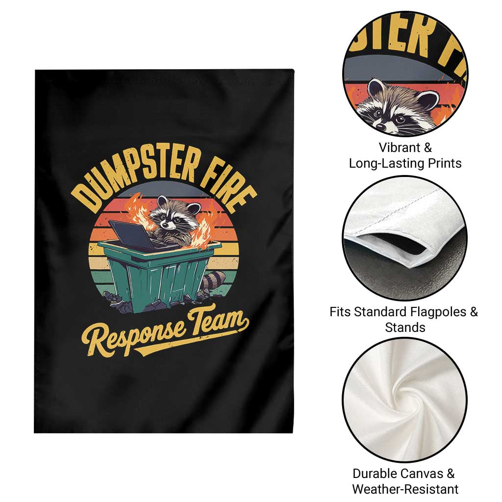 Funny Dumpster Fire Response Team Garden Flag Work Humor - Wonder Print Shop