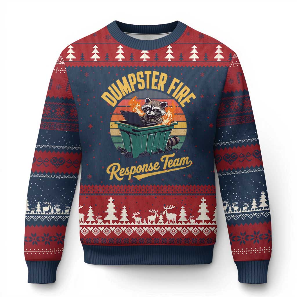 Funny Dumpster Fire Response Team Ugly Christmas Sweater Work Humor - Wonder Print Shop