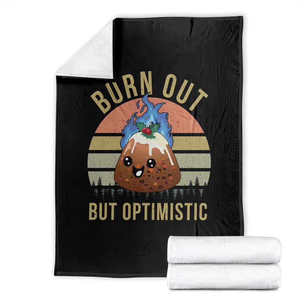 Funny Christmas Pudding Throw Blanket Burn Out But Optimistic Blue Flame - Wonder Print Shop