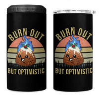 Funny Christmas Pudding 4 in 1 Can Cooler Tumbler Burn Out But Optimistic Blue Flame - Wonder Print Shop