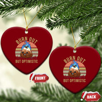 Funny Christmas Pudding Ceramic Ornament Burn Out But Optimistic Blue Flame - Wonder Print Shop