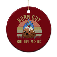 Funny Christmas Pudding Ceramic Ornament Burn Out But Optimistic Blue Flame - Wonder Print Shop