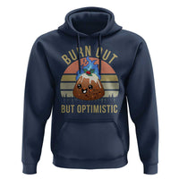 Funny Christmas Pudding Hoodie Burn Out But Optimistic Blue Flame - Wonder Print Shop
