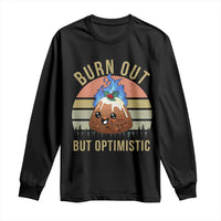 Funny Christmas Pudding Long Sleeve Shirt Burn Out But Optimistic Blue Flame - Wonder Print Shop