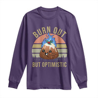 Funny Christmas Pudding Long Sleeve Shirt Burn Out But Optimistic Blue Flame - Wonder Print Shop