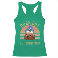 Funny Christmas Pudding Racerback Tank Top Burn Out But Optimistic Blue Flame - Wonder Print Shop