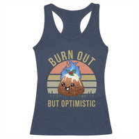 Funny Christmas Pudding Racerback Tank Top Burn Out But Optimistic Blue Flame - Wonder Print Shop