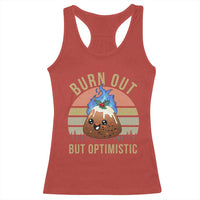 Funny Christmas Pudding Racerback Tank Top Burn Out But Optimistic Blue Flame - Wonder Print Shop