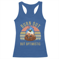 Funny Christmas Pudding Racerback Tank Top Burn Out But Optimistic Blue Flame - Wonder Print Shop