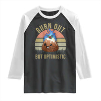 Funny Christmas Pudding Raglan Shirt Burn Out But Optimistic Blue Flame - Wonder Print Shop