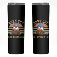 Funny Christmas Pudding Skinny Tumbler Burn Out But Optimistic Blue Flame - Wonder Print Shop