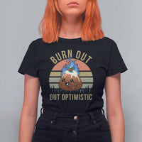 Funny Christmas Pudding T Shirt For Women Burn Out But Optimistic Blue Flame - Wonder Print Shop