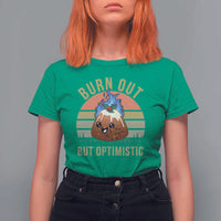 Funny Christmas Pudding T Shirt For Women Burn Out But Optimistic Blue Flame - Wonder Print Shop
