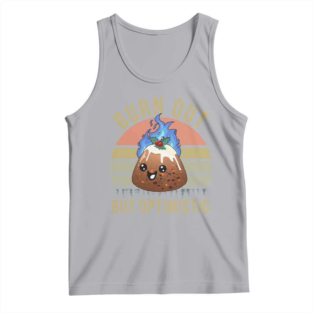 Funny Christmas Pudding Tank Top Burn Out But Optimistic Blue Flame - Wonder Print Shop