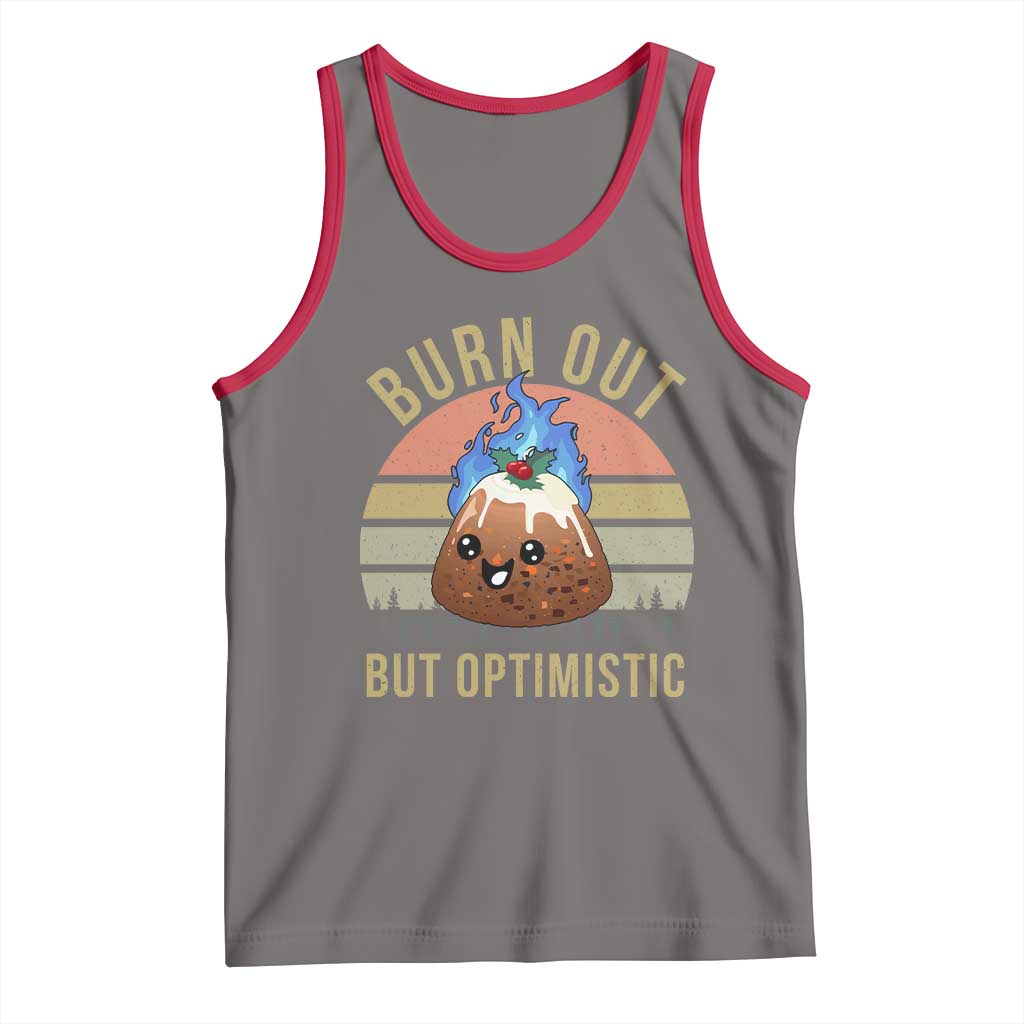 Funny Christmas Pudding Tank Top Burn Out But Optimistic Blue Flame - Wonder Print Shop