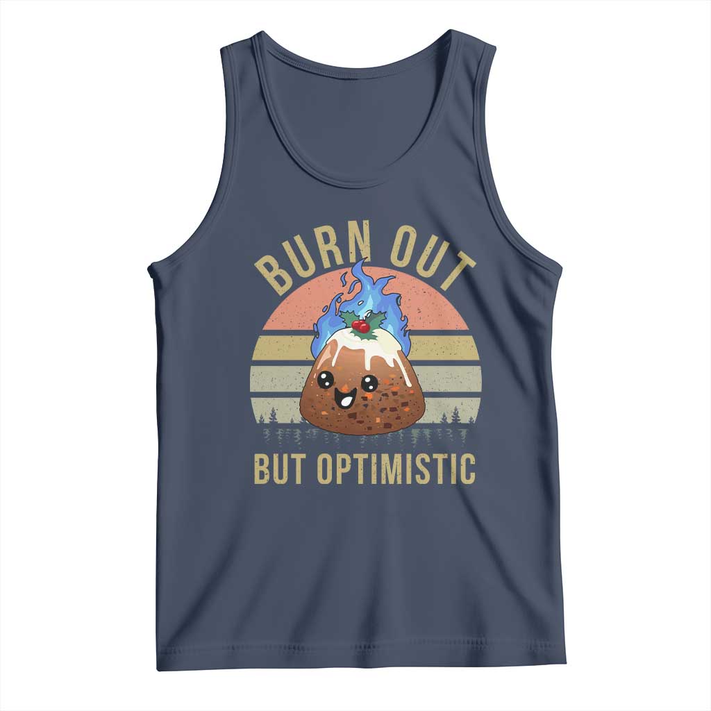 Funny Christmas Pudding Tank Top Burn Out But Optimistic Blue Flame - Wonder Print Shop