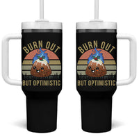 Funny Christmas Pudding Tumbler With Handle Burn Out But Optimistic Blue Flame - Wonder Print Shop