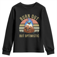 Funny Christmas Pudding Youth Sweatshirt Burn Out But Optimistic Blue Flame - Wonder Print Shop